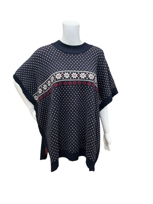 DRAPER JAMES Size M/L Navy/white/red Snowflake Sweater