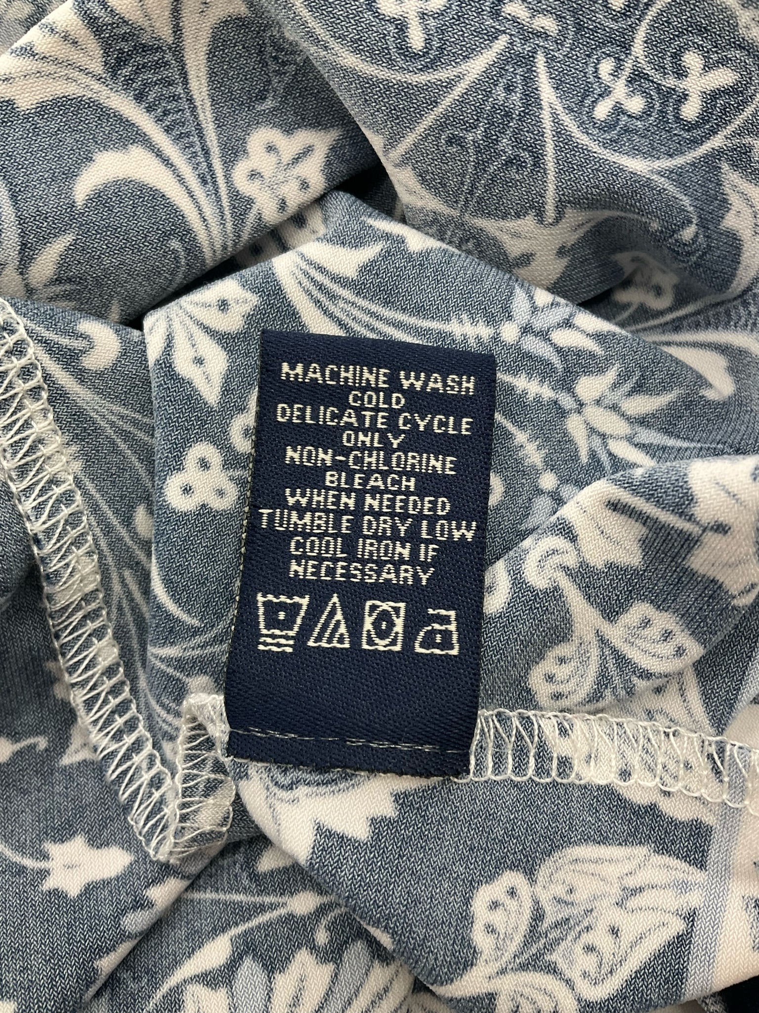 Max Edition navy/white Fit and Flare Navy/White Floral Pre-Owned Ladies Dress - Size XL - Size XL