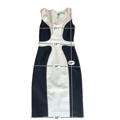 Black Halo Size 2 Cream &amp;amp; Black Colorblock Sleeveless Sheath Dress - ONLINE ONLY