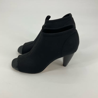 Donald Pliner Fifi Stretch Peep Toe Wedge Booties Black Size 7