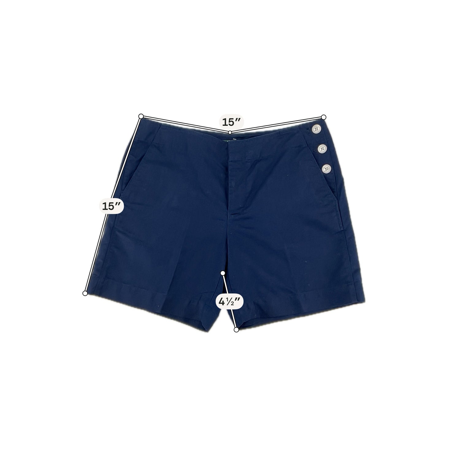 Lauren Ralph Lauren Nautical Cotton Shorts Size 4 Navy