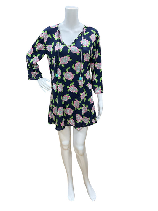 Viv & Lou Size S/M navy/multi turtles Dress