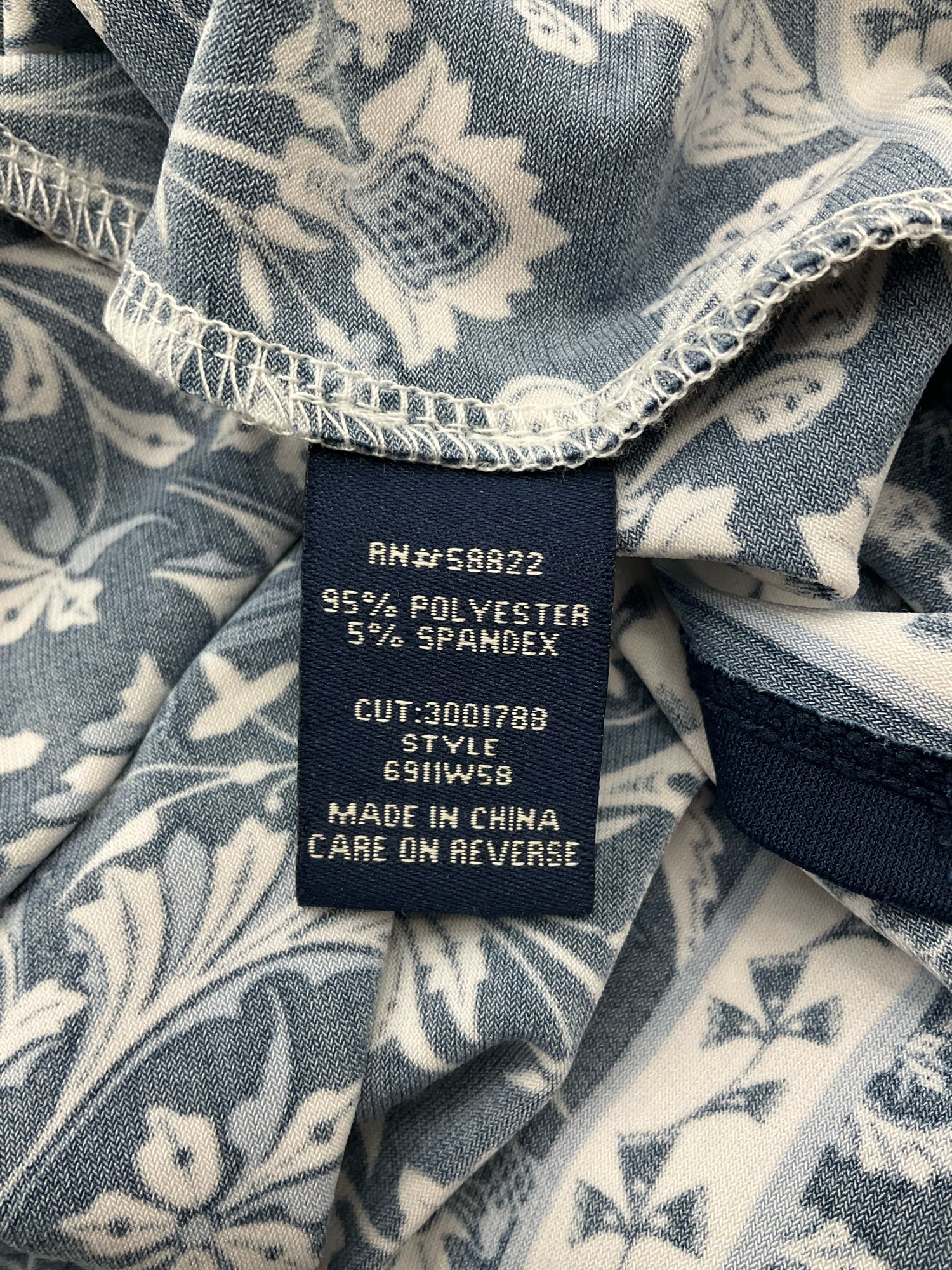 Max Edition navy/white Fit and Flare Navy/White Floral Pre-Owned Ladies Dress - Size XL - Size XL