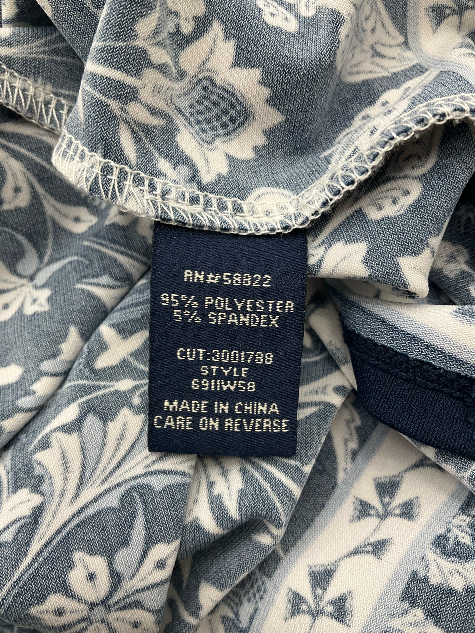 Max Edition navy/white Fit and Flare Navy/White Floral Pre-Owned Ladies Dress - Size XL - Size XL