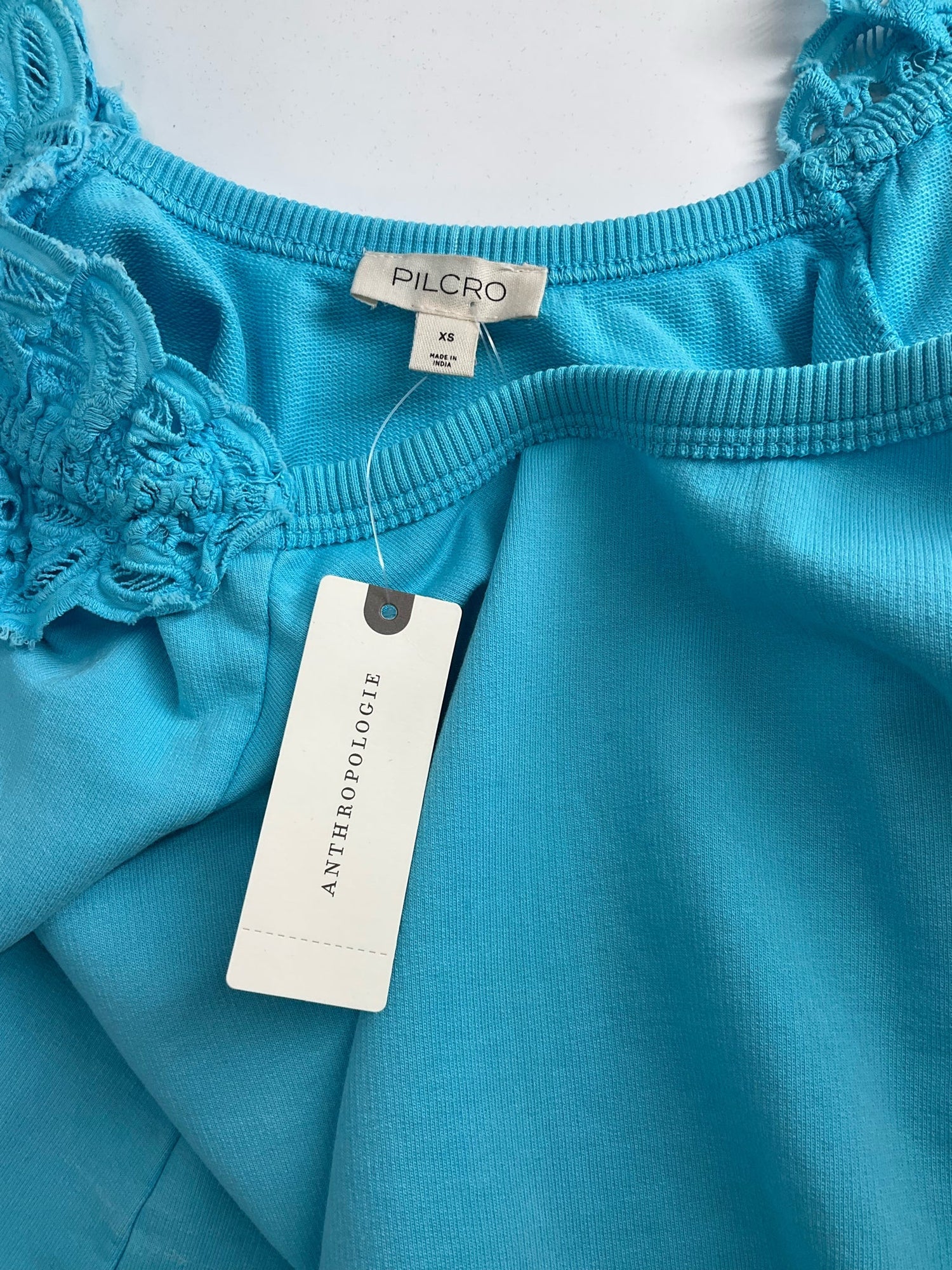 Pilcro - Turqoise Lace Pre-Owned Ladies Casual Top - Size XS