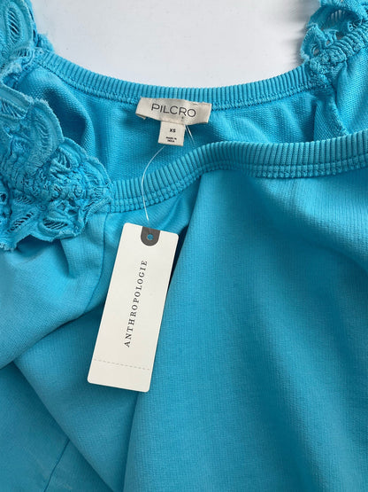 Pilcro - Turqoise Lace Pre-Owned Ladies Casual Top - Size XS