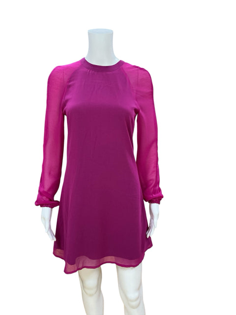 Bestylish Fuchsia Purple Open Back Chiffon Mini Dress XS NWT