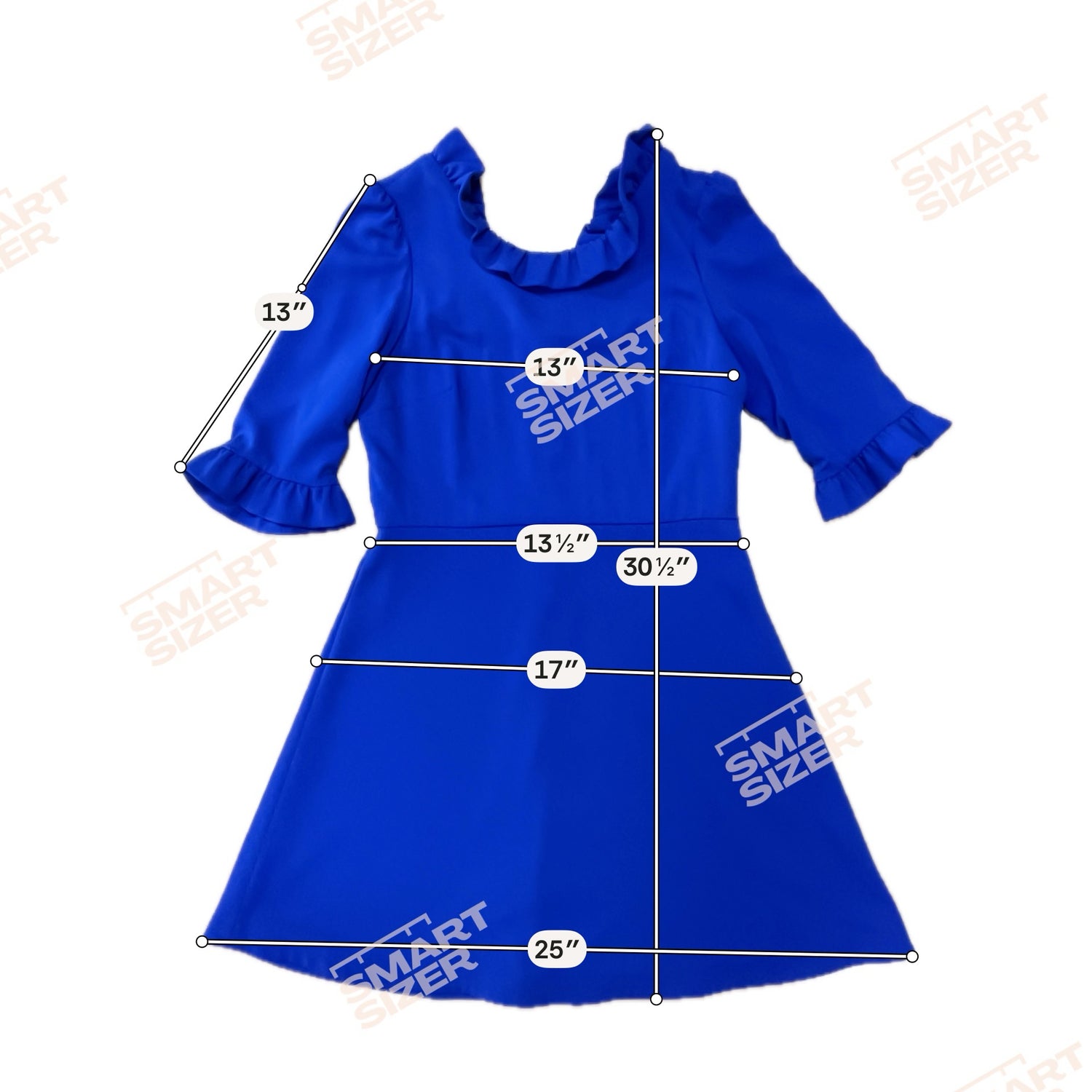 Camilyn Beth Blue A-Line Tuscany Ruffle A-Line Dress Royal Blue Size 10 - Size 10