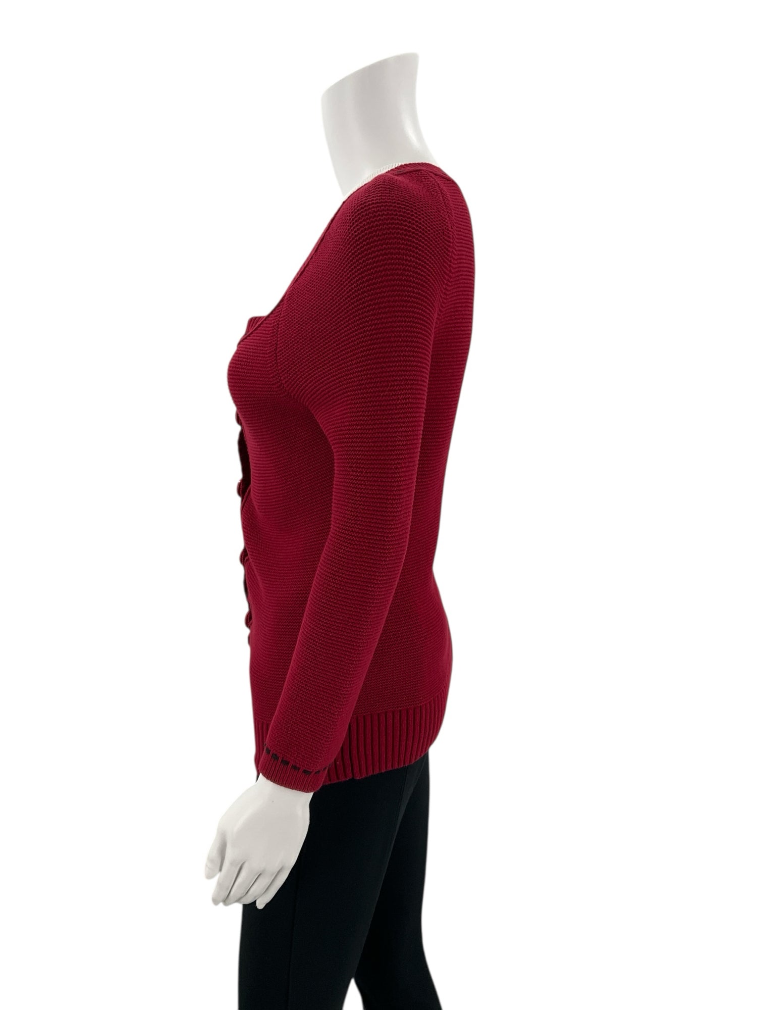 Loft Red Textured Ladies Pre-Owned Top - Size Small - Margaret’s Fine Consignment