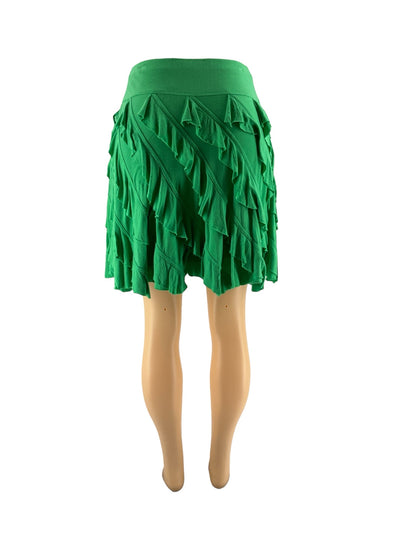 INC - Green Ruffle Pre-Owned Ladies Skirt - Size Small