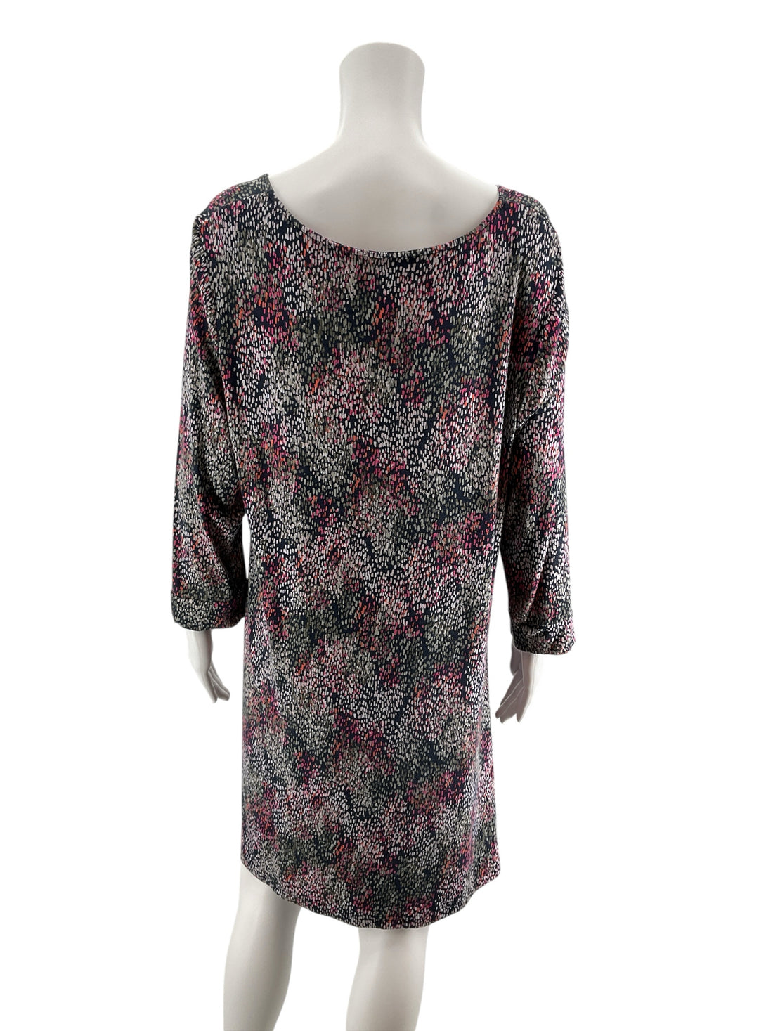 Joules Navy Abstract Print Swing Tunic Dress 3/4 Sleeve US 14