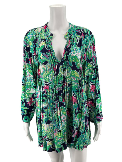 Lilly Pulitzer Size L navy/green/yellow/pink Pre-Owned Ladies Tops