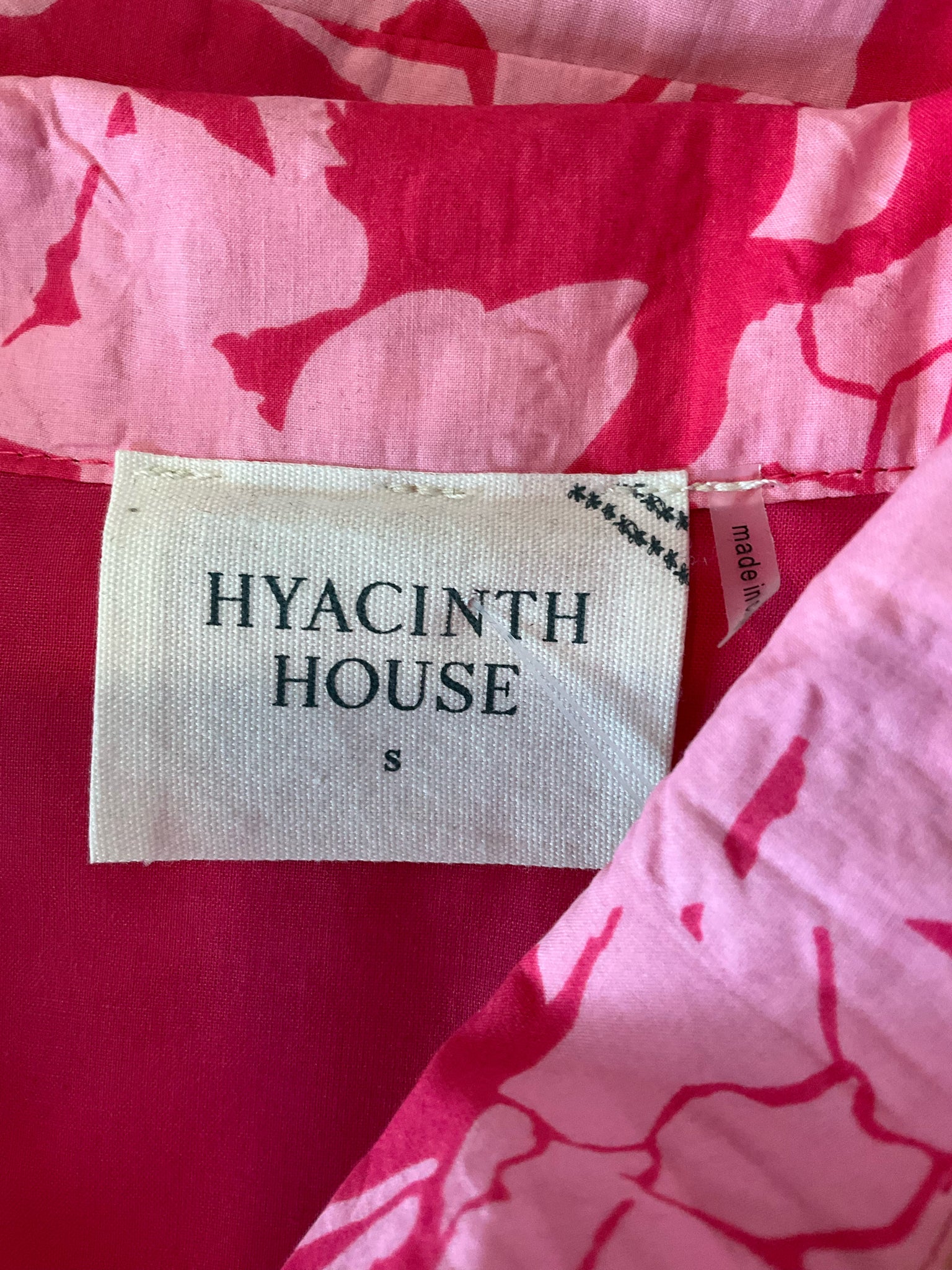 Hyacinth House pink/dark pink Maxi Hayes Pink Floral Silhouette Print Tiered Mini Dress Size Small - Size S