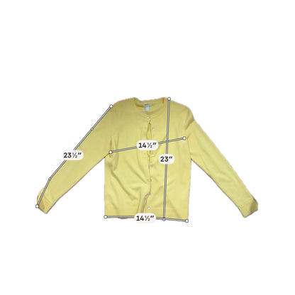 Charter Club Yellow Crewneck Button-Front Cardigan Sweater Size Medium