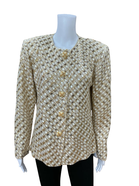 St. John Evening by Marie Gray Sparkle Tweed Jacket Size 12