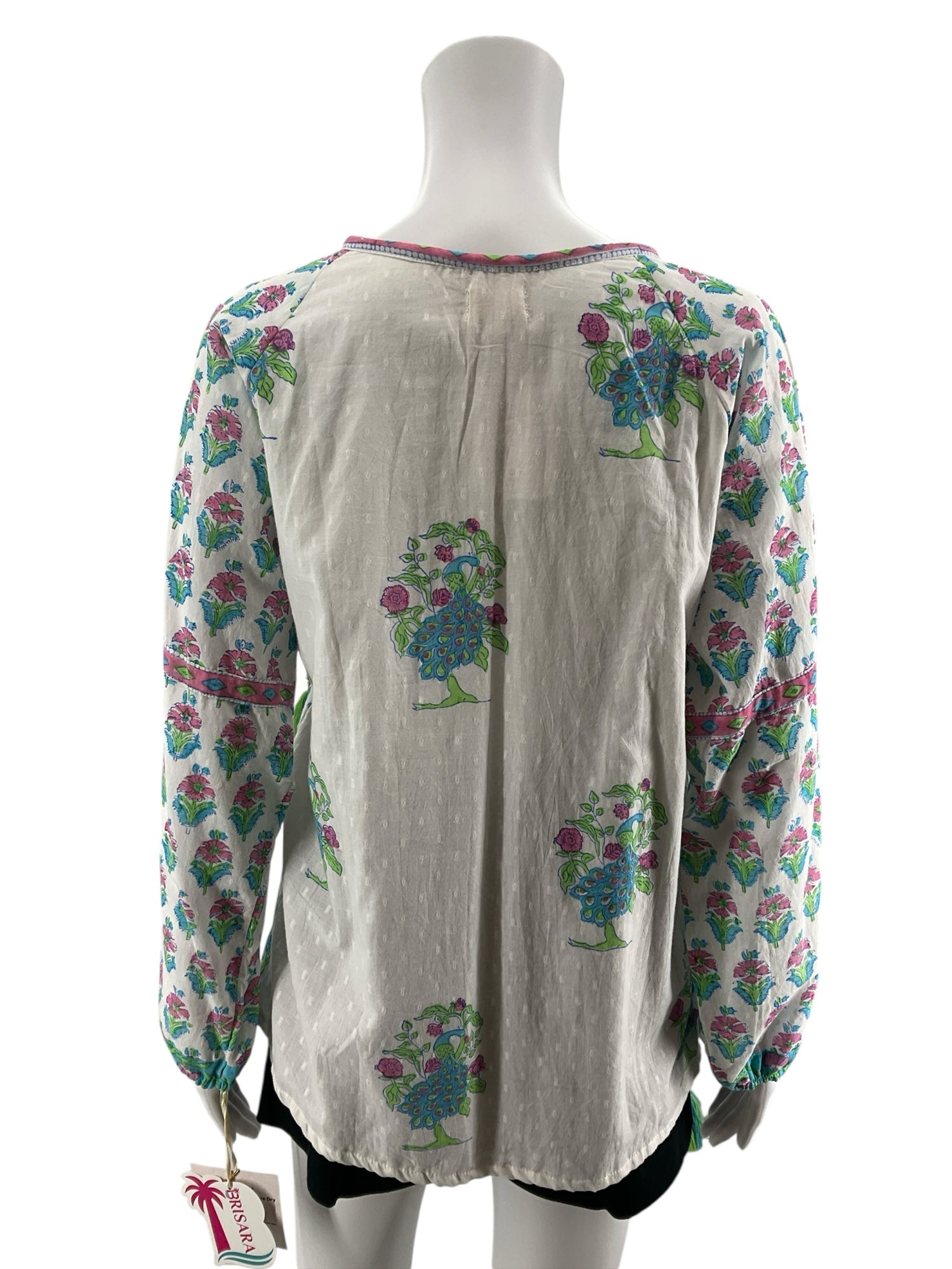 Brisara Size XS multi Peacock Pre-Owned Ladies Casual Top - Downstairs