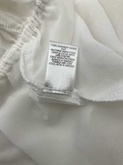 Christopher &amp; Banks White Embroidered Pre-Owned Ladies Top - Size Large Petite - Margaret’s Fine Consignment