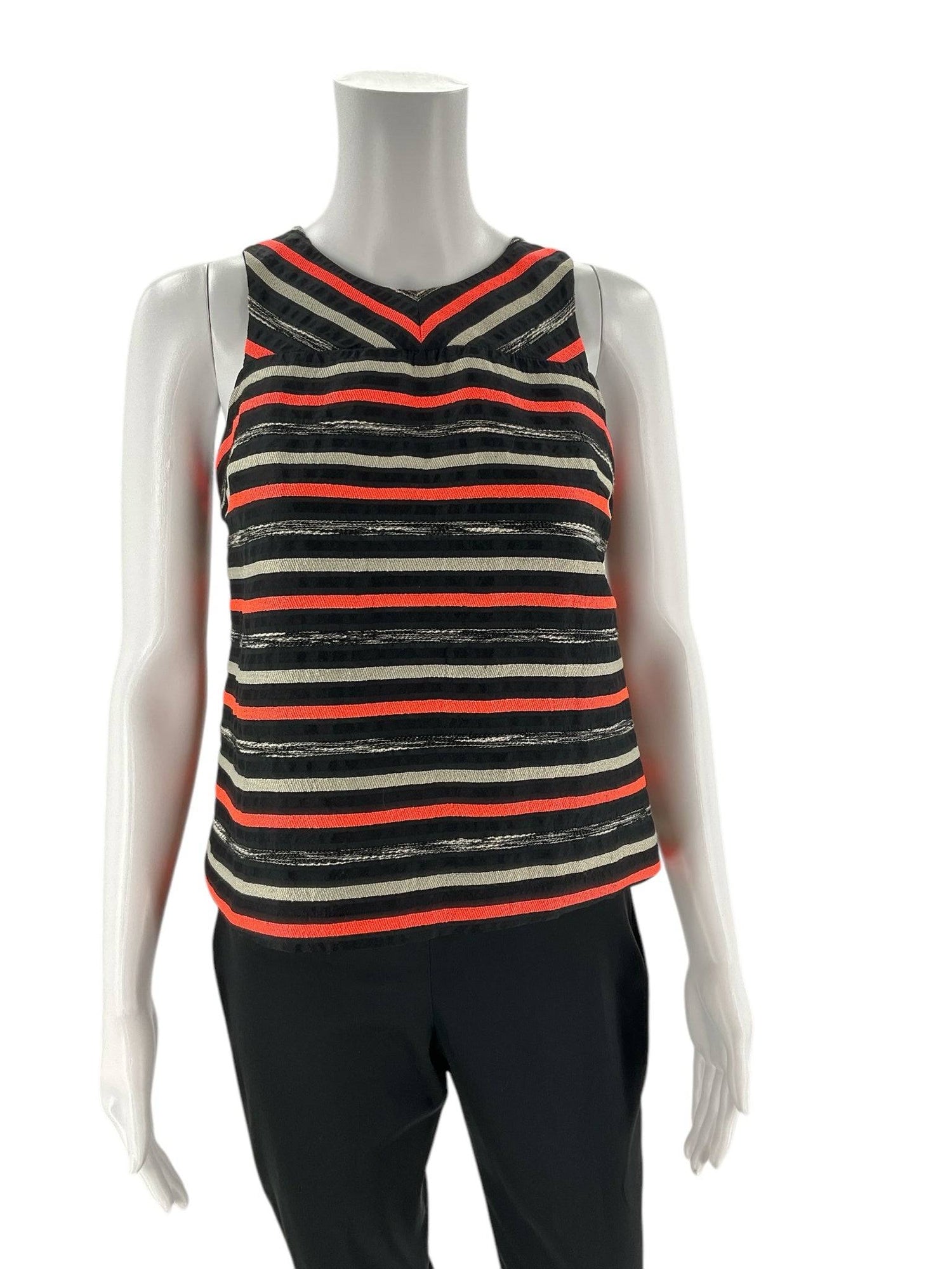 HD in Paris Black/Coral Pre-Owned Ladies Top - Size 0 Petite - Margaret’s Fine Consignment