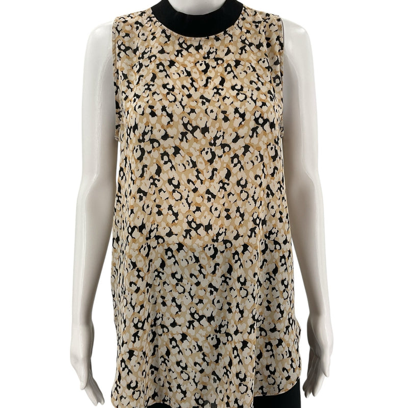 Loft Tan/Black Print Pre-Owned Ladies Top - Size Medium - Margaret’s Fine Consignment