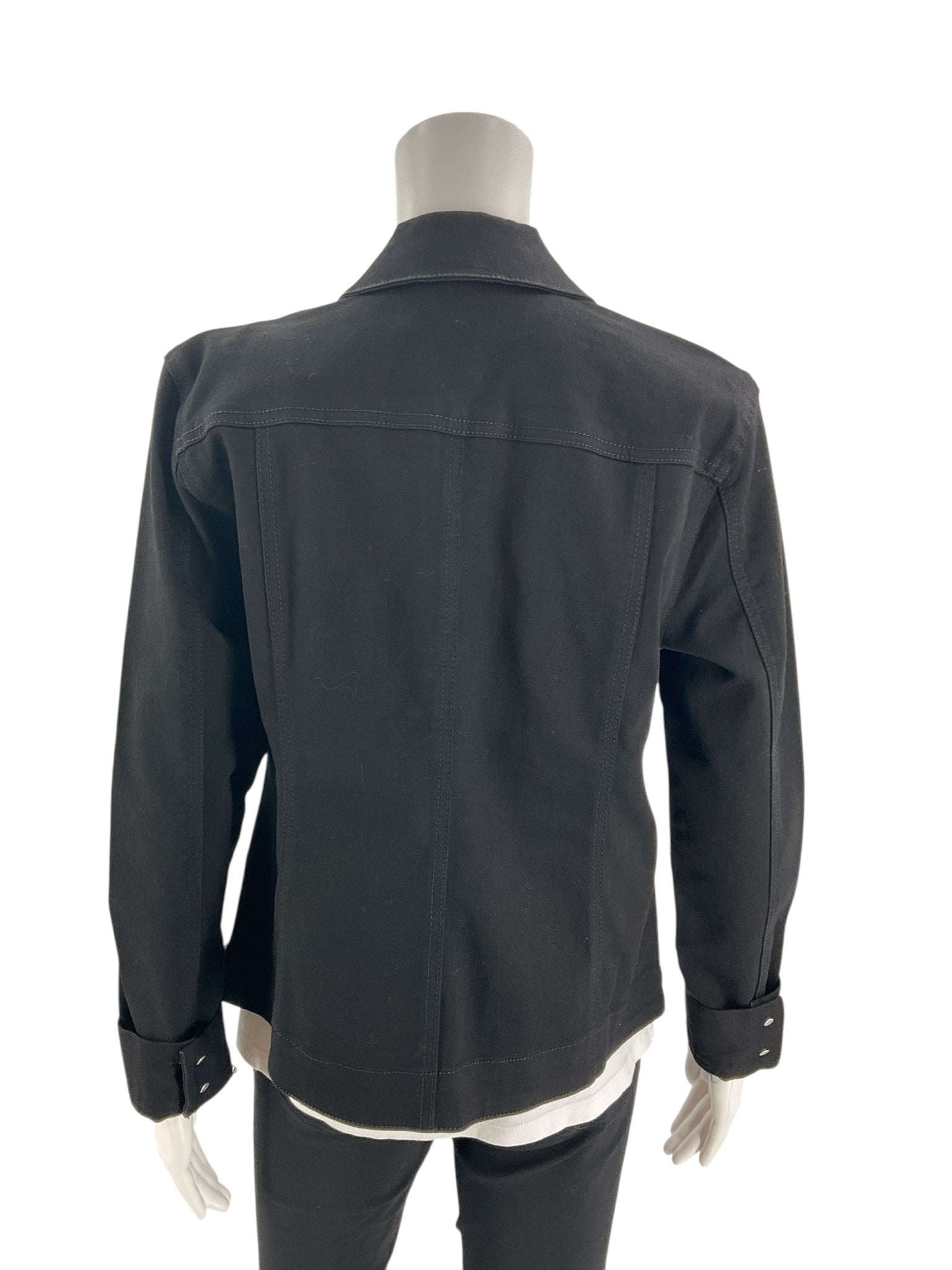 Charter Club Black/Maroon Floral Pre-Owned Ladies Jacket - Size Small