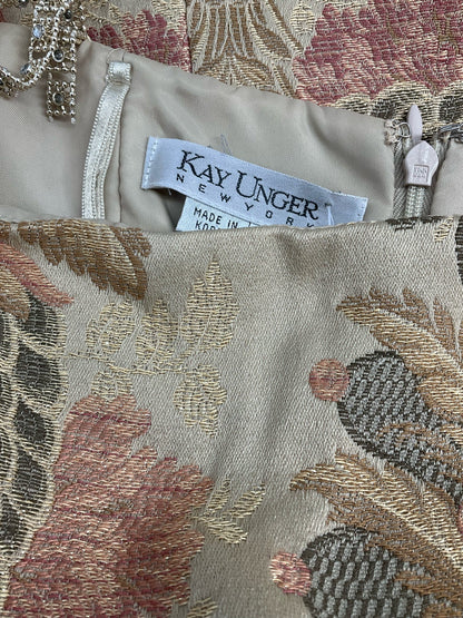 Kay Unger Tan/Mauve/Gold Pre-Owned Ladies Dress - Size 4
