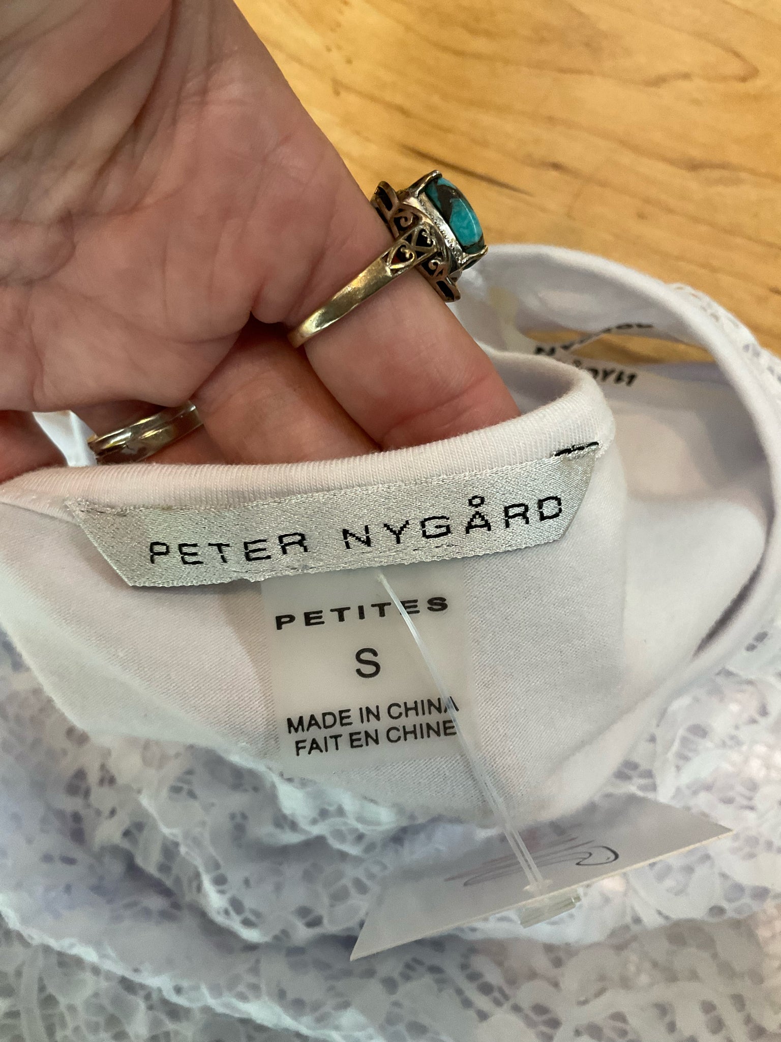 Peter Nygard Petites White Floral Lace Overlay Lined Tank Top | Size PS