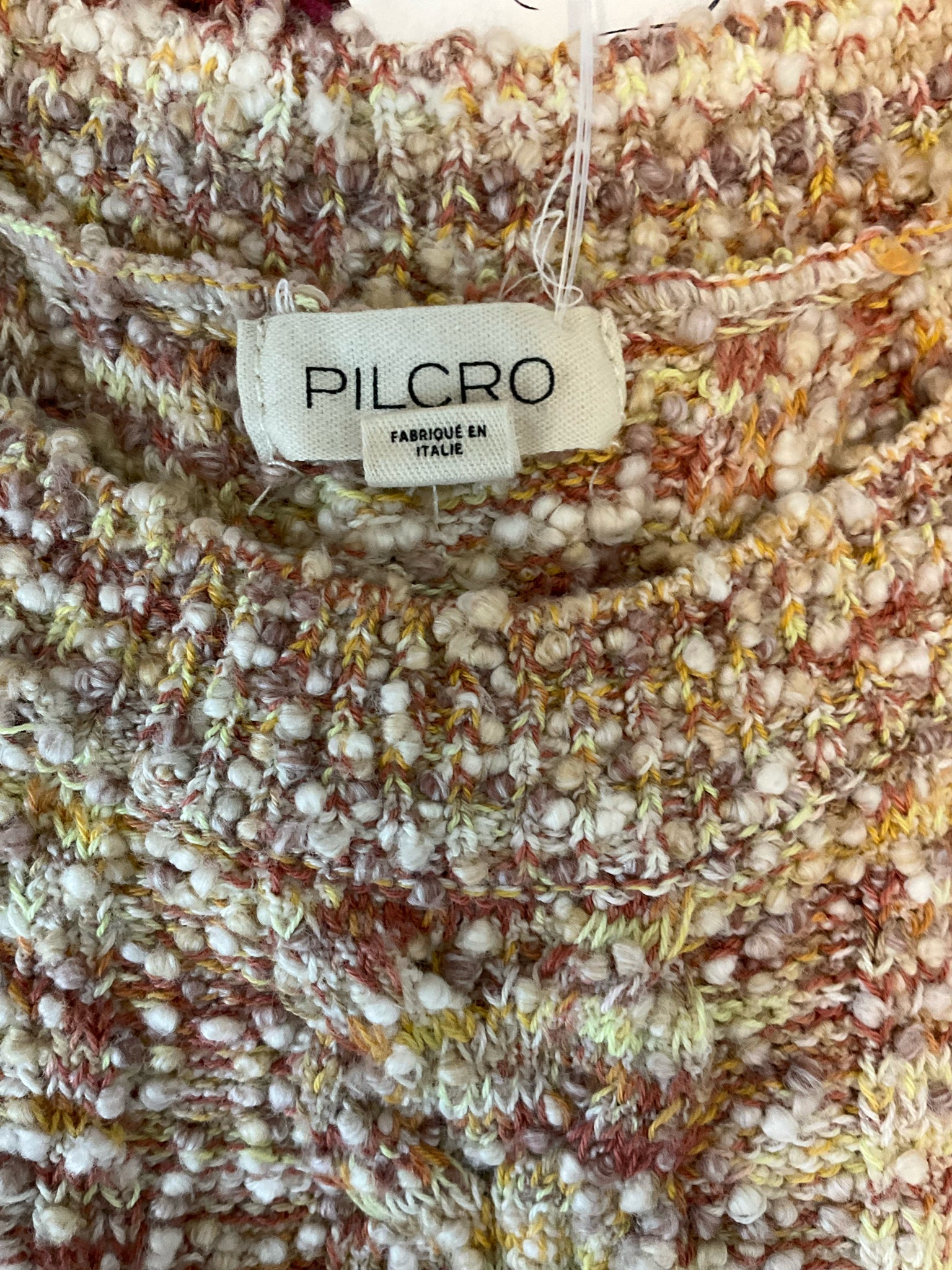 Pilcro Bouclé Knit Halter Sweater Tank Top Size Small Pink Yellow Ombre Italian Made