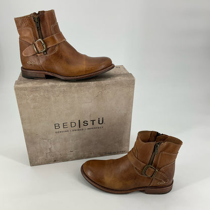 Bed Stu Glaye Cobbler Series Leather Ankle Boots Camel | Size 8.5