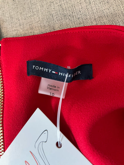 Tommy Hilfiger Red Cold Shoulder Ponte Knit Sheath Dress Size 10