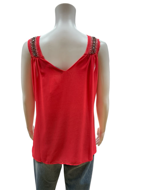 BKE Boutique Coral Rhinestones Top Size Small