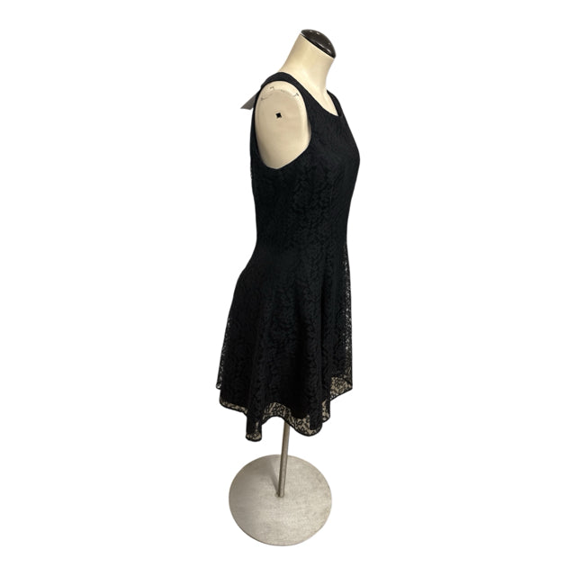 Rampage Black Floral Lace Fit &amp; Flare Sleeveless Dress Size 9
