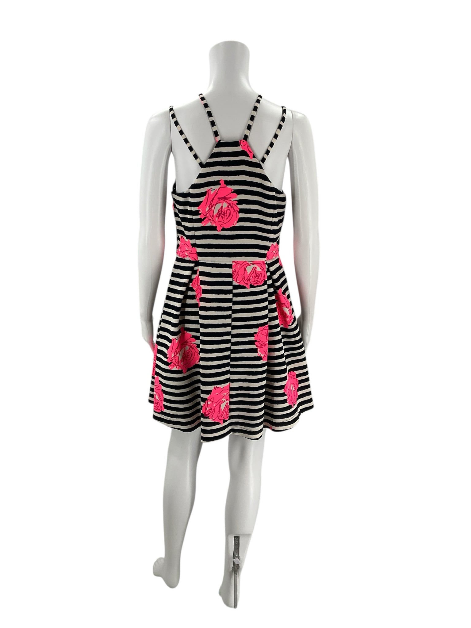 Katia White/Navy/Pink Floral Dress -  Size Large