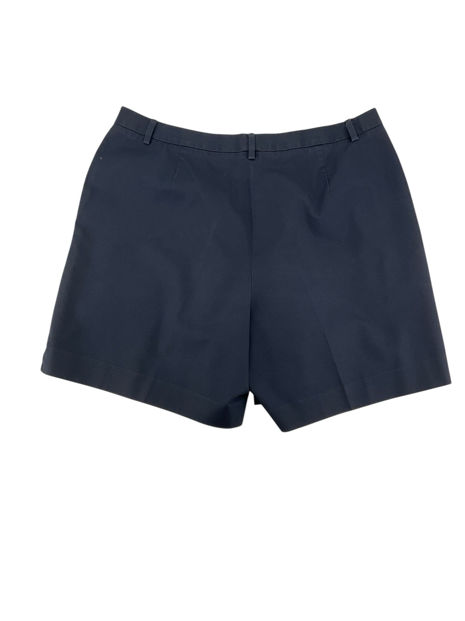 Brooks Brothers Advantage Chino Shorts Womens Size 16 Navy Blue Cotton Flat Front