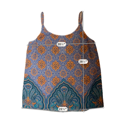 cabi taupe/orange/purple Sleeveless Medallion Cami Print Swing Tank Top Size Large - Size L