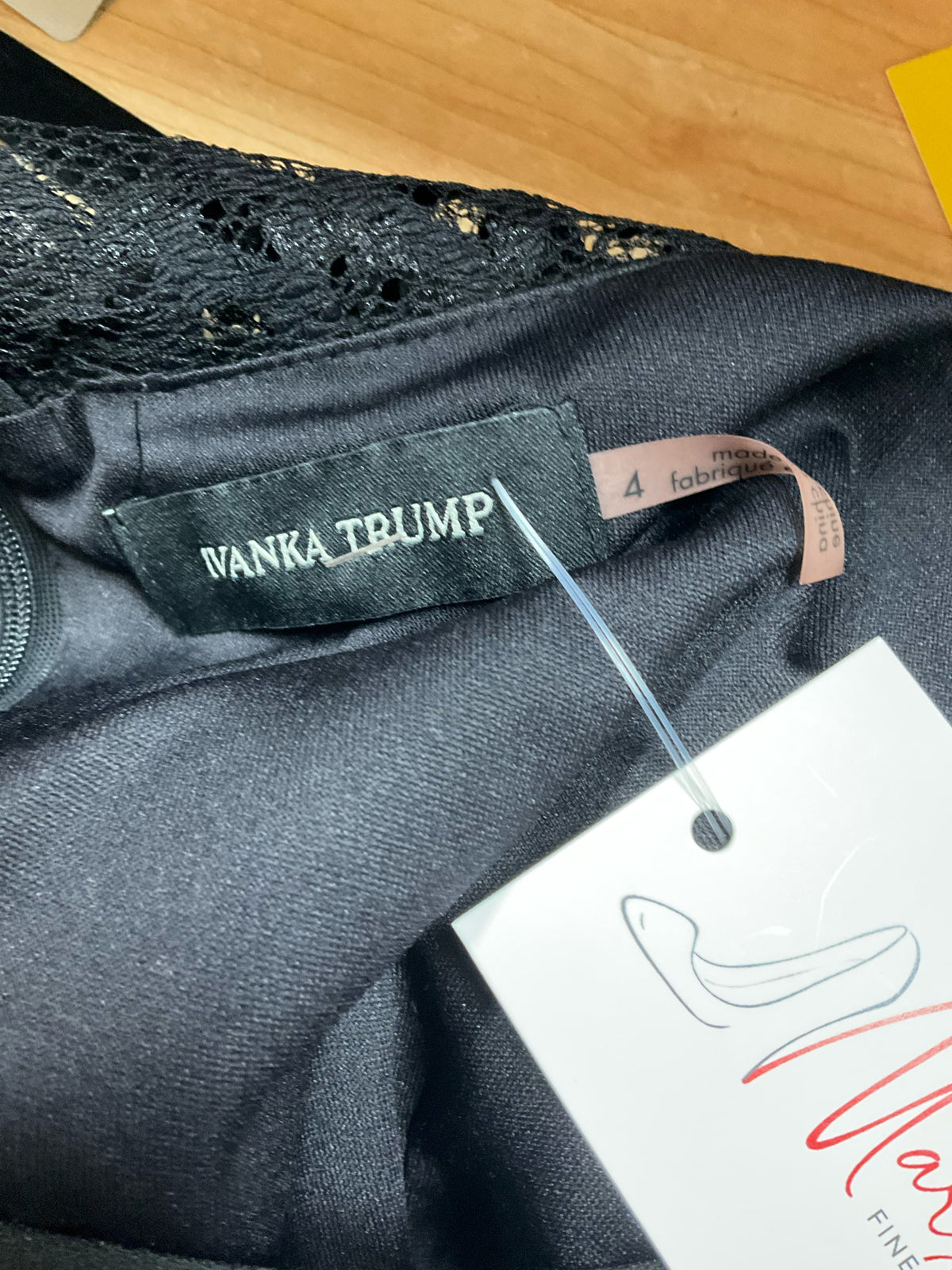 Ivanka Trump Lace Yoke Ruched Sheath Dress Black Size 4 - ONLINE ONLY
