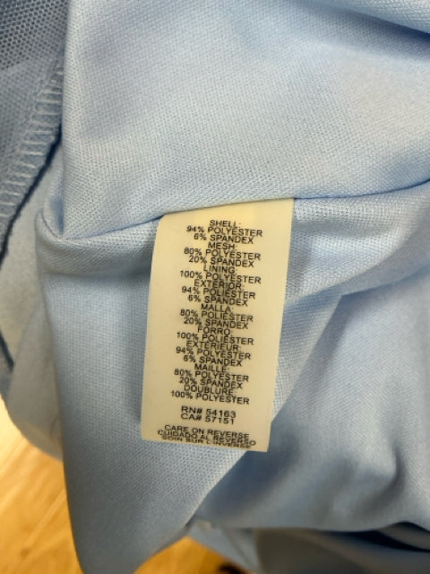 Calvin Klein Baby Blue A-Line Mesh-Hem Scuba Crepe Dress Baby Blue Size 12 - Size 12
