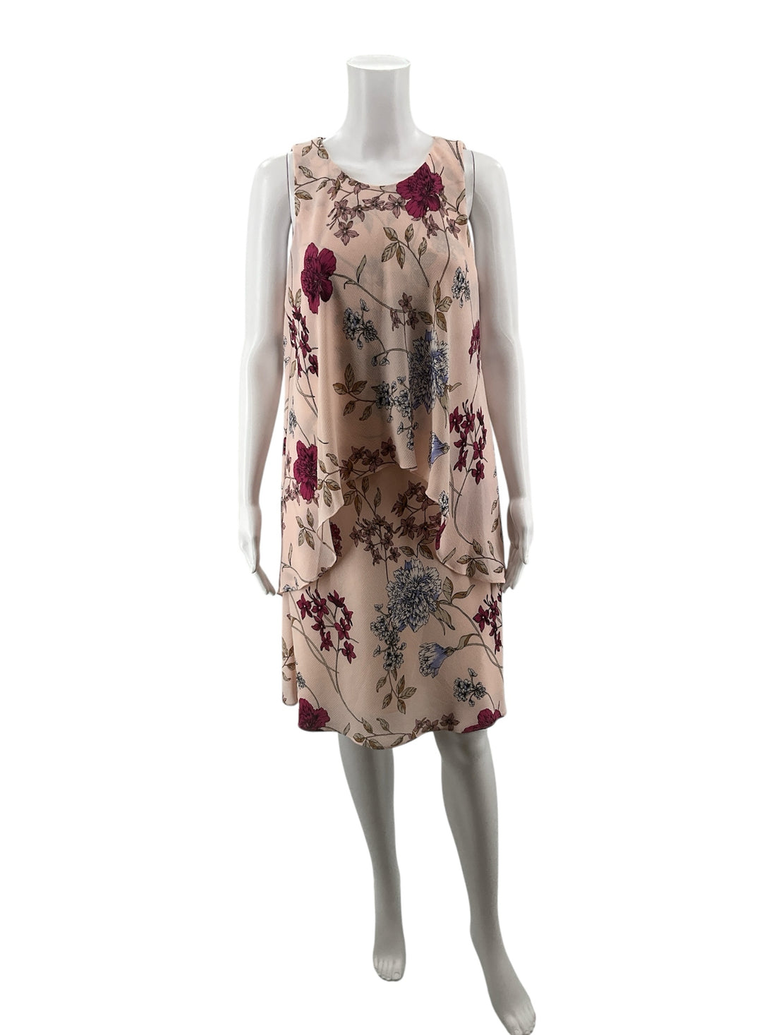 Lauren Pink Floral Pre-Owned Ladies Dress - Size 8