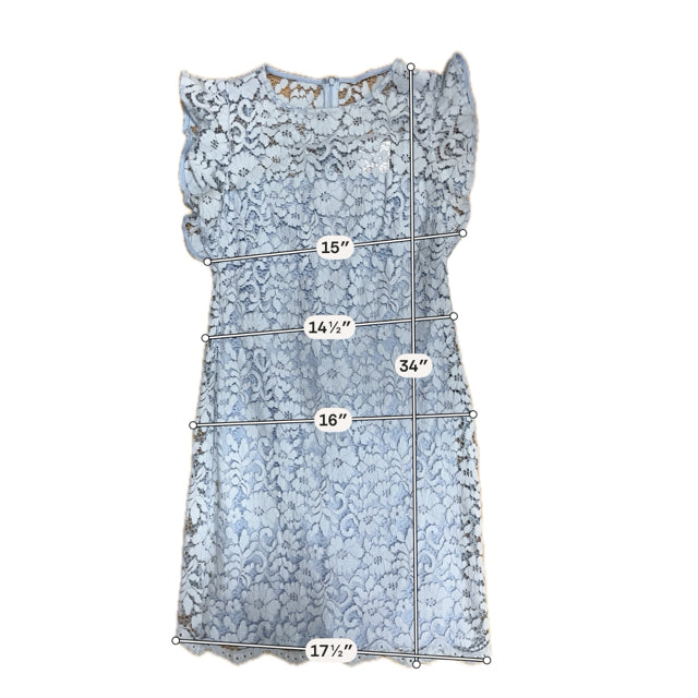 Ralph Lauren Baby Blue Floral Lace Sleeveless Sheath Dress Size 6