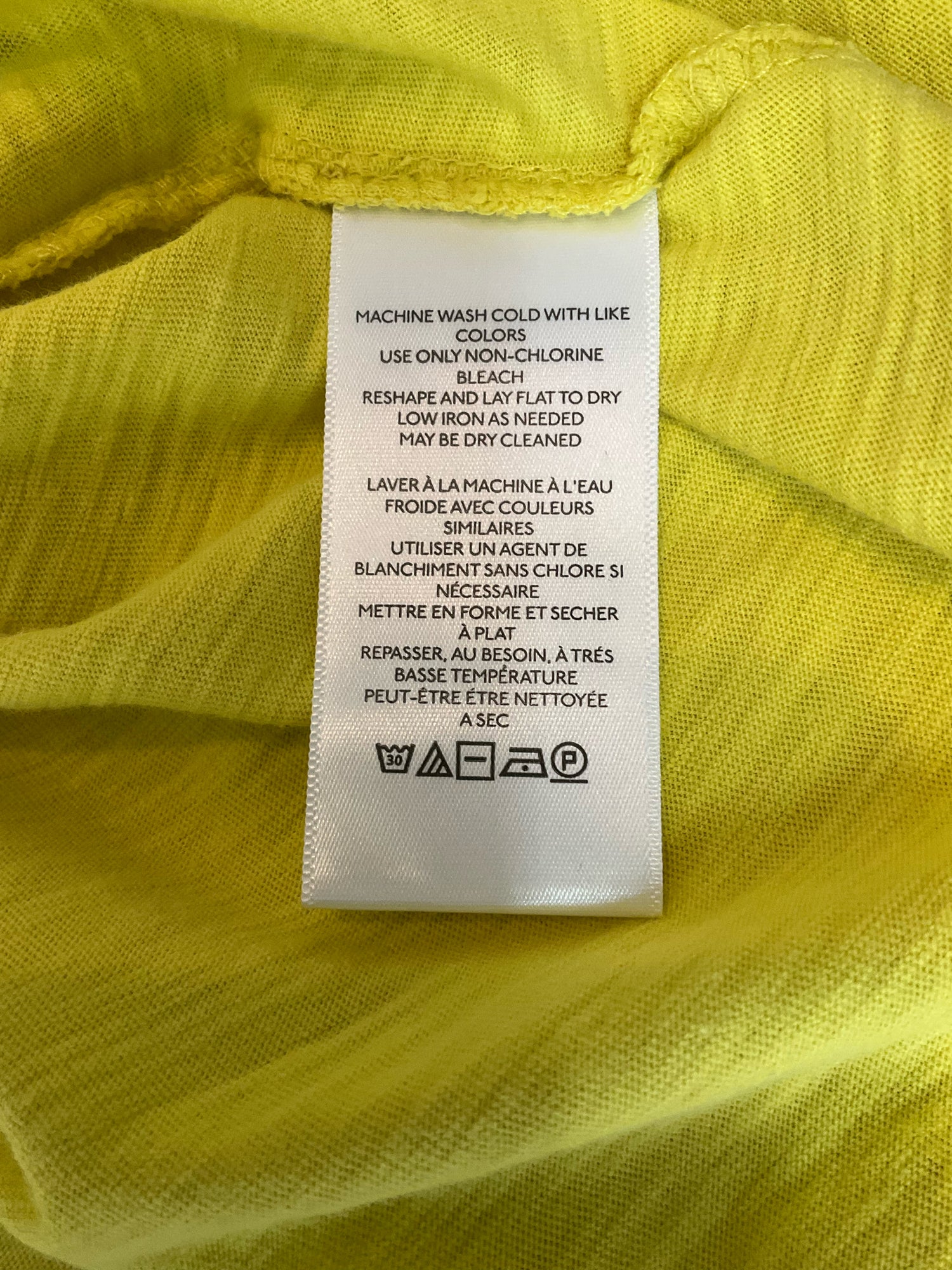 Pilcro Yellow Slub Cotton V-Neck Short Sleeve Tee Top Size Small