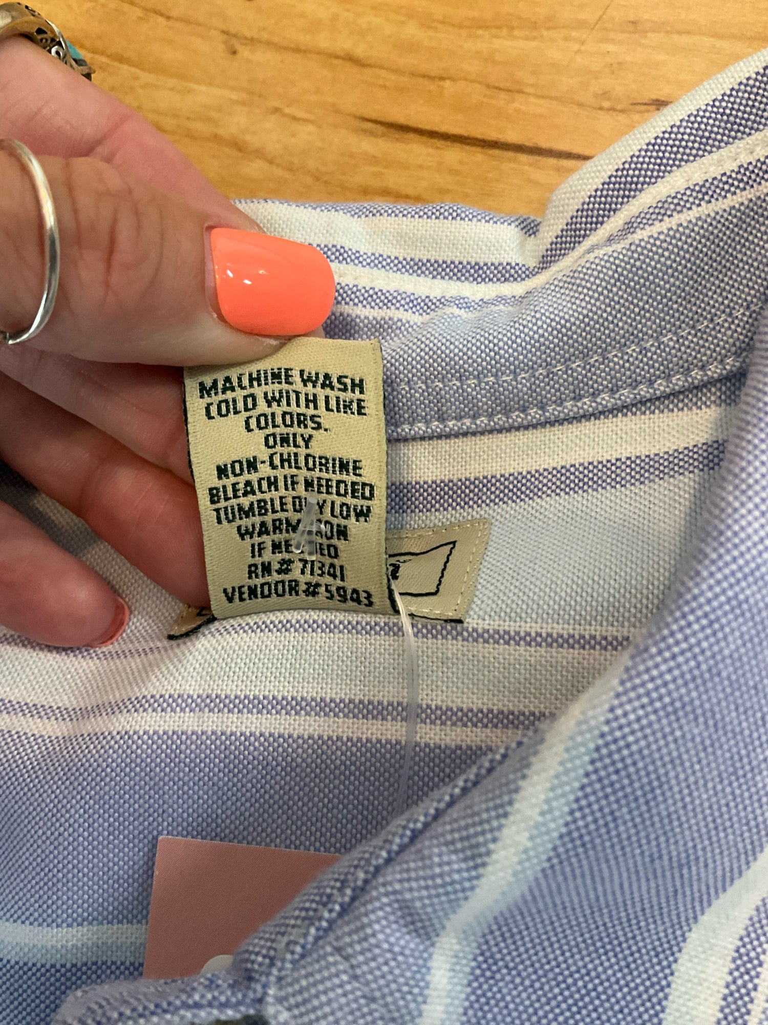 L.L.Bean Striped Sleeveless Button-Down Cotton Shirt | Women&