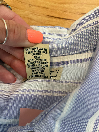 L.L.Bean Striped Sleeveless Button-Down Cotton Shirt | Women&