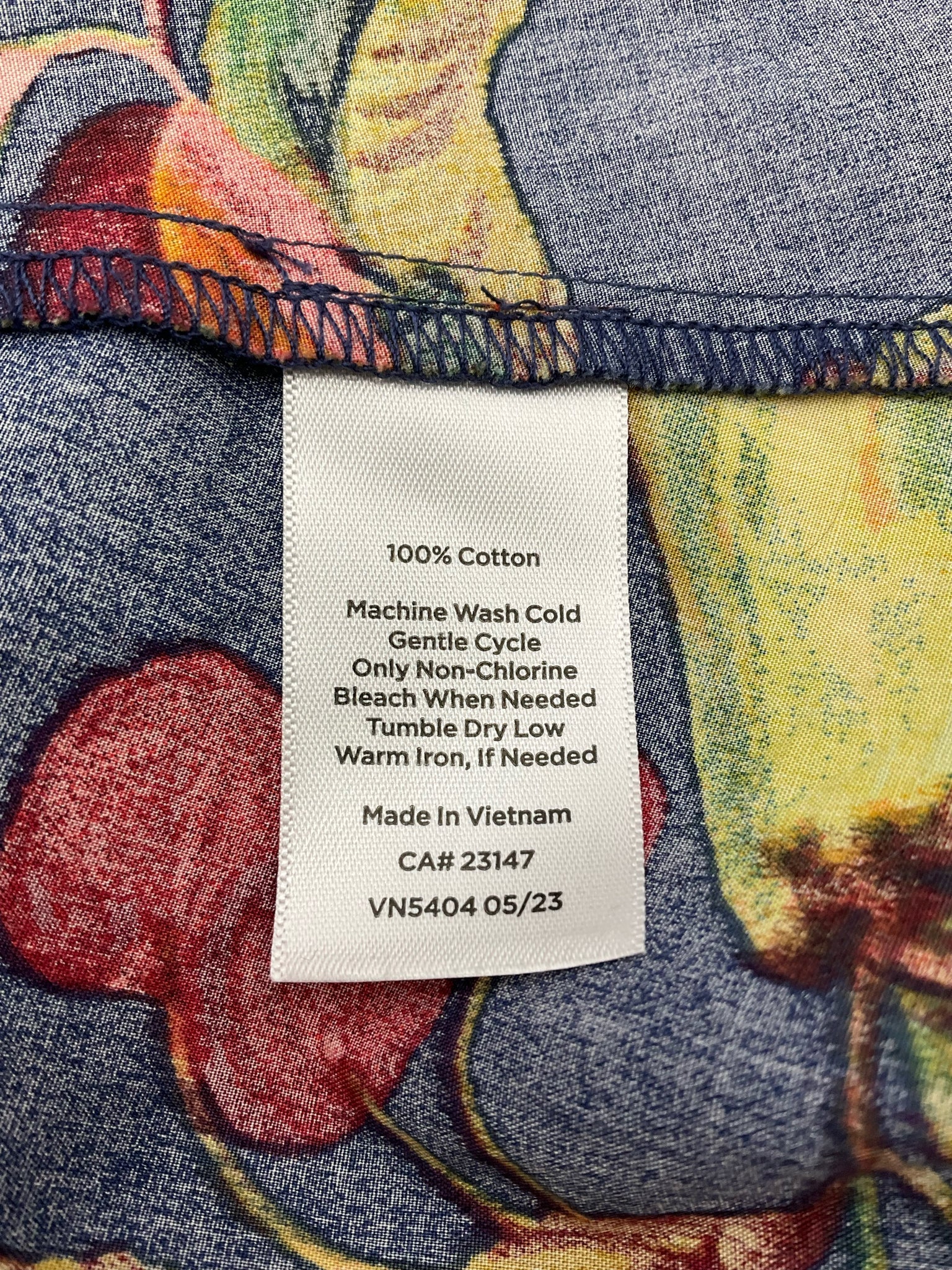 Talbots Navy/Green/Red Fruit Pre-Owned Ladies Dress - Size 12 Petite