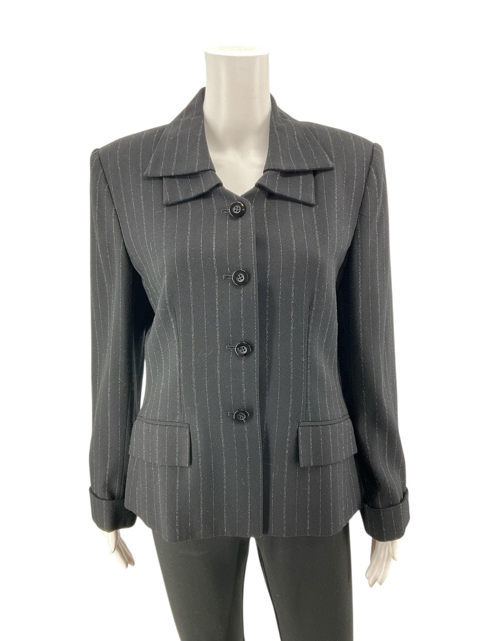 Kasper for A.S.L.Kasper for A.S.L. Pinstripe Notched Collar Blazer Jacket Size 10