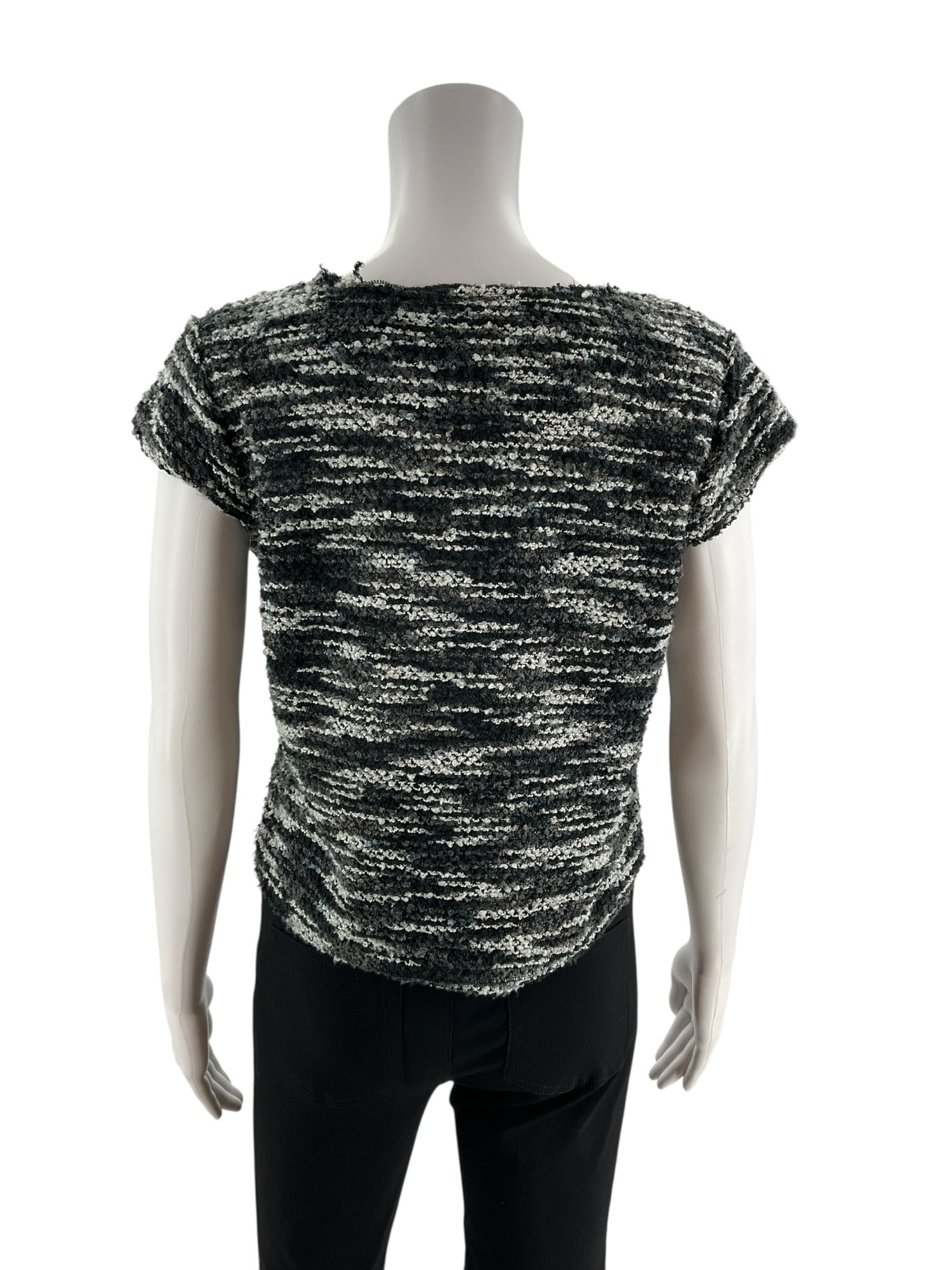5/48 Black/White Heathered Pre-Owned Ladies Top - Size Small Petite - Margaret’s Fine Consignment