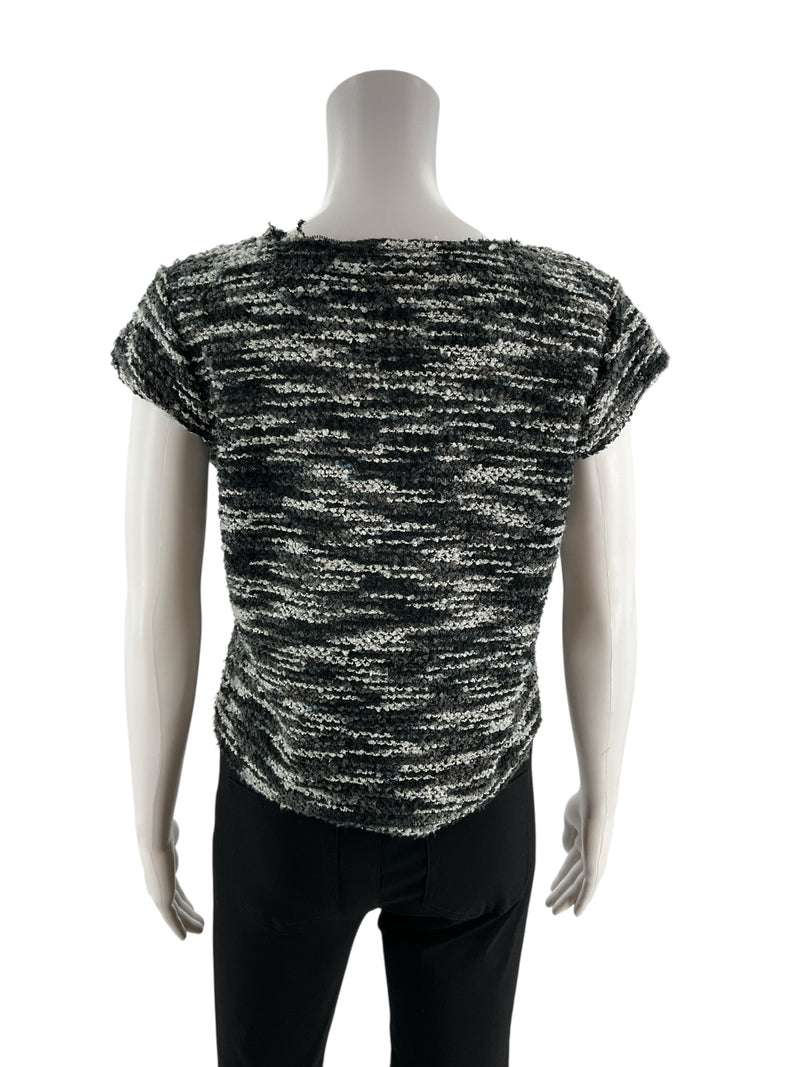 5/48 Black/White Heathered Pre-Owned Ladies Top -  Size Small Petite
