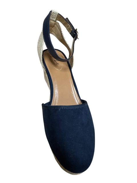 Style &amp; Co LTD Adalyn Navy Espadrille Wedge Sandals Size 8 NWT