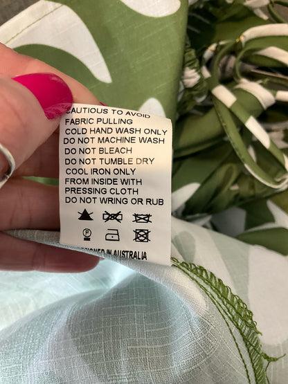 Runaway The Label White/green Maxi Isla Midi Dress XS Sage Green Botanical Print - Size XS