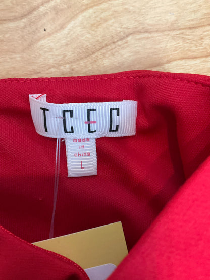 TCEC Red One Shoulder Ruffle Skort Romper Dress Size Large - ONLINE ONLY