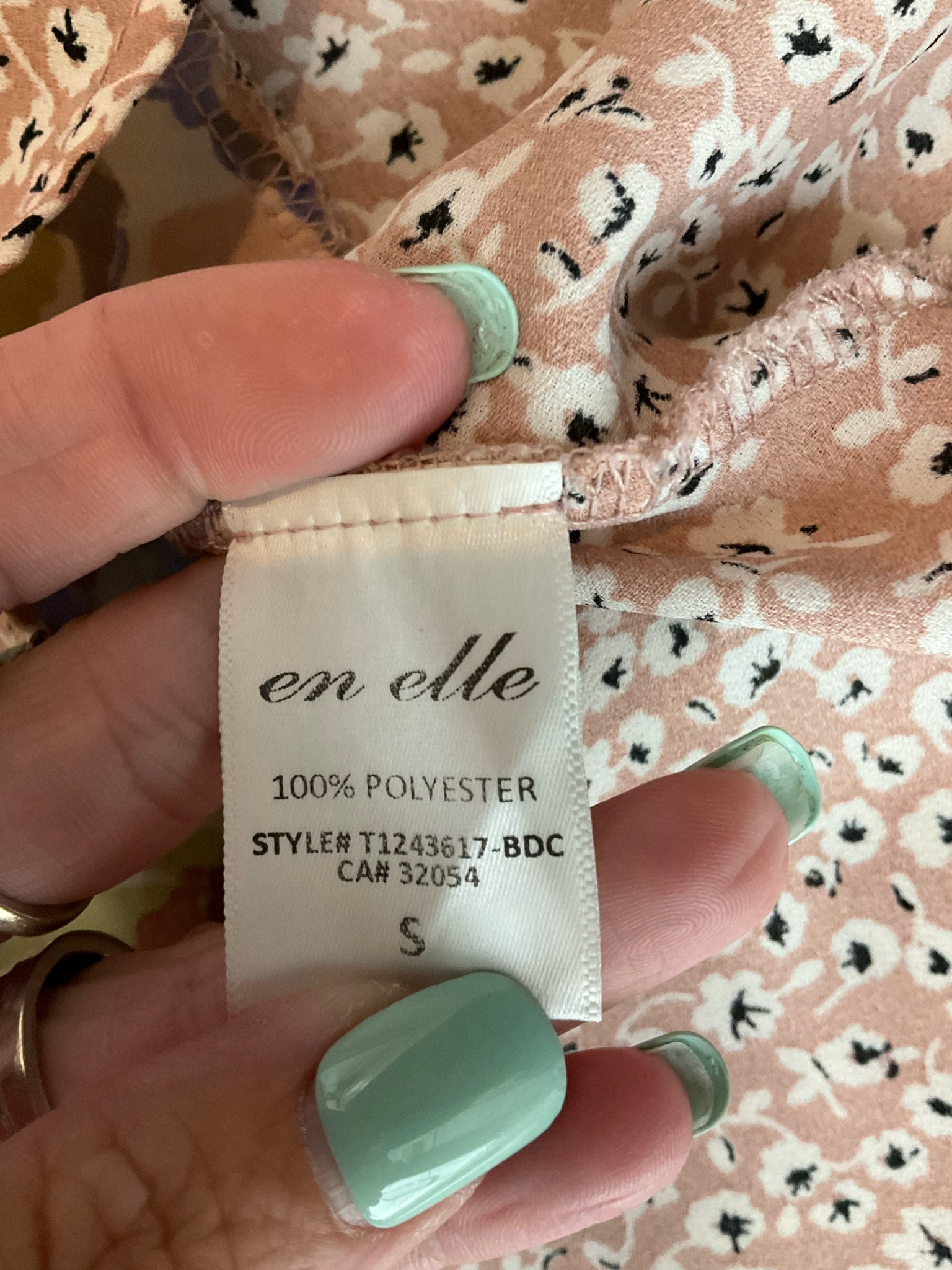 En Elle Floral Mixed-Print Peplum Blouse Size Small