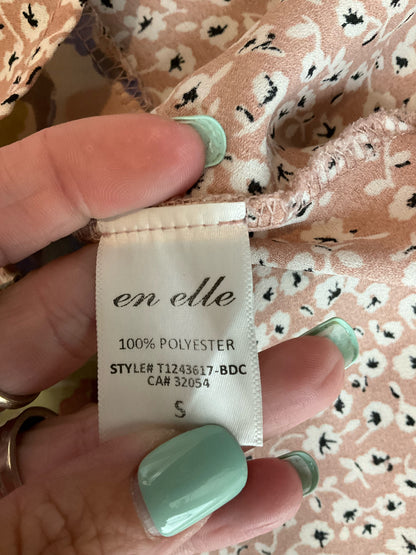 En Elle Floral Mixed-Print Peplum Blouse Size Small
